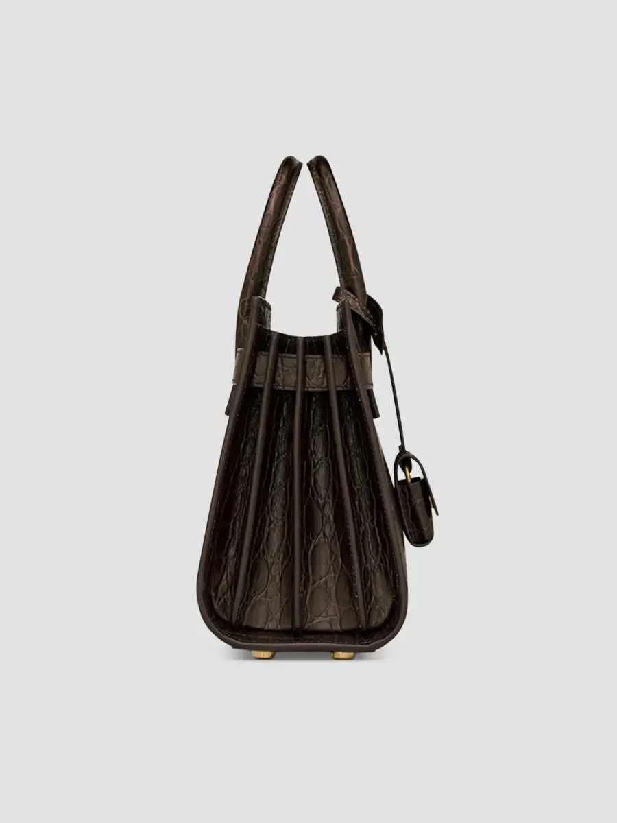 Saint Laurent Women's Sac De Jour Top Handle Bag in Crocodile-Embossed Leather - Easy Brown | Thumbnail 7 Saint Laurent Women's Sac De Jour Top Handle Bag in Crocodile-Embossed Leather - Easy Brown | Thumbnail 7