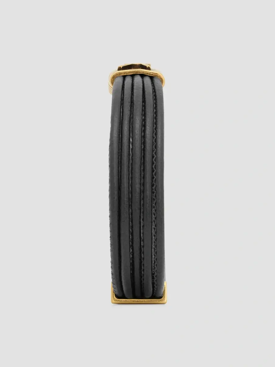 Saint Laurent Women's Cassandre Cord Bracelet in Leather and Metal - Black Multi | Thumbnail 4