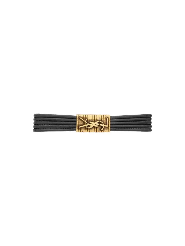 Women's Cassandre Cord Bracelet in Leather and Metal - Black Multi Women's Cassandre Cord Bracelet in Leather and Metal - Black Multi