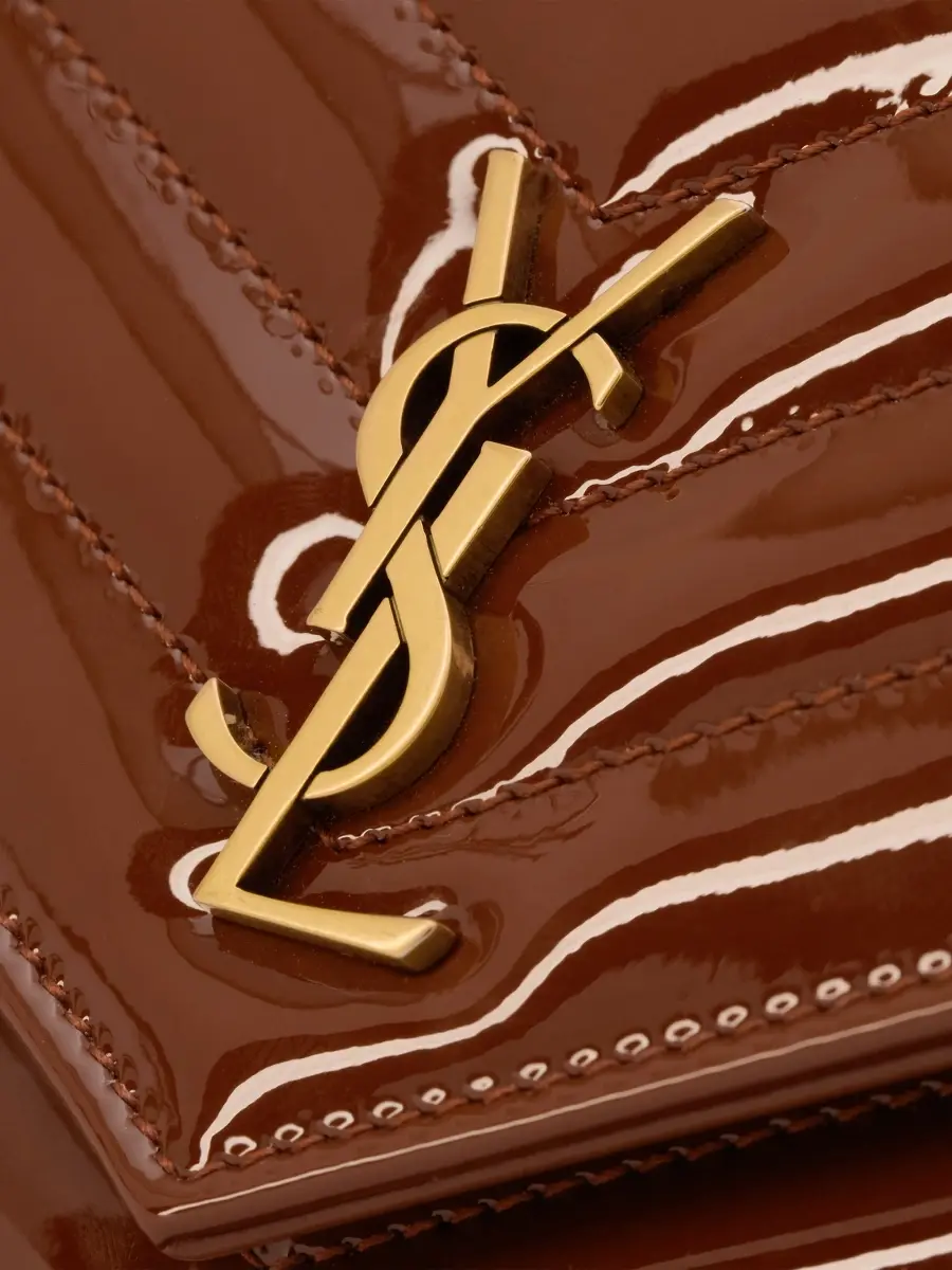 Saint Laurent Women's Cassandre Envelope Chain Wallet in Patent Leather - Glazed Brown | Thumbnail 6 Saint Laurent Women's Cassandre Envelope Chain Wallet in Patent Leather - Glazed Brown | Thumbnail 6