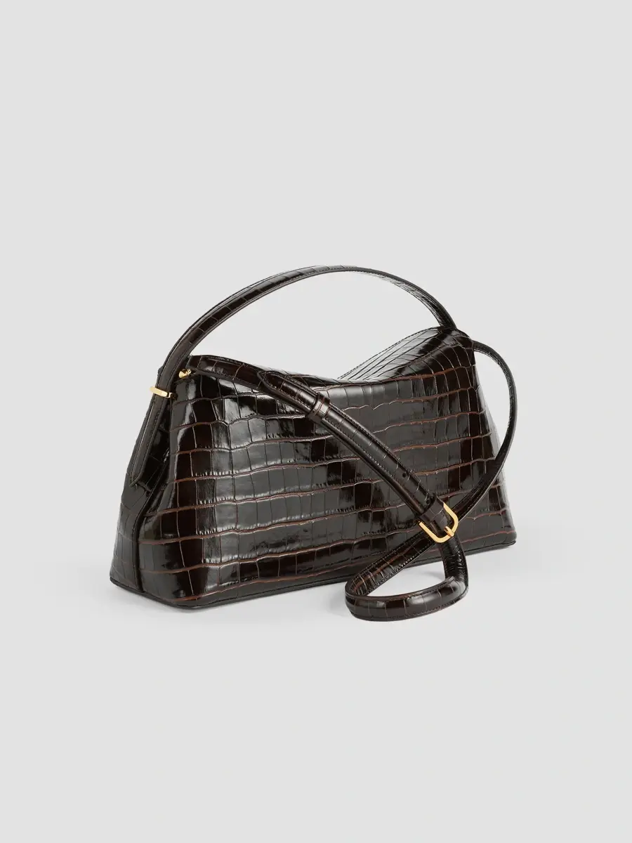 TOTEME Women's T-Lock Crocodile-Embossed Leather Top Handle Bag | Thumbnail 2