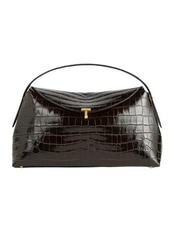 TOTEME Women's T-Lock Crocodile-Embossed Leather Top Handle Bag