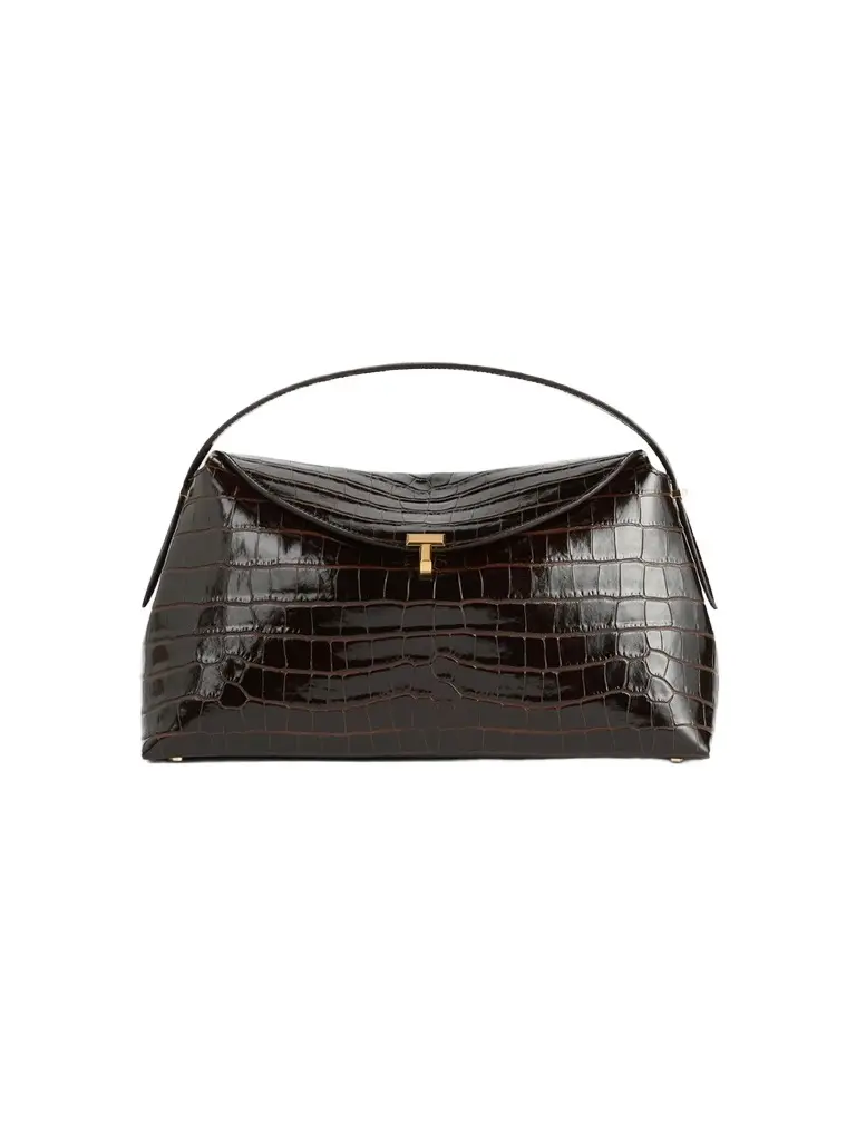 TOTEME Women's T-Lock Crocodile-Embossed Leather Top Handle Bag