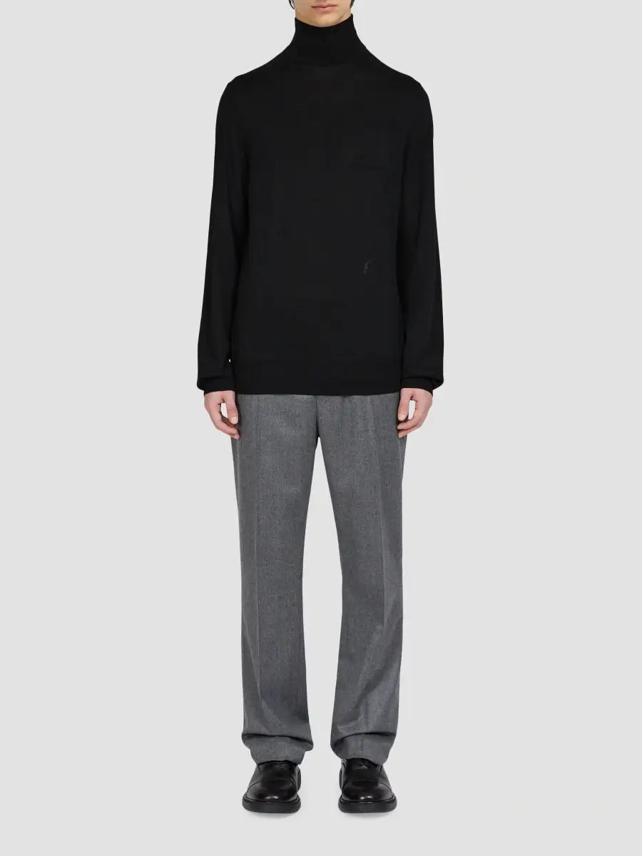 Ferragamo Men's Mock Turtleneck Wool Sweater | Thumbnail 2 Ferragamo Men's Mock Turtleneck Wool Sweater | Thumbnail 2