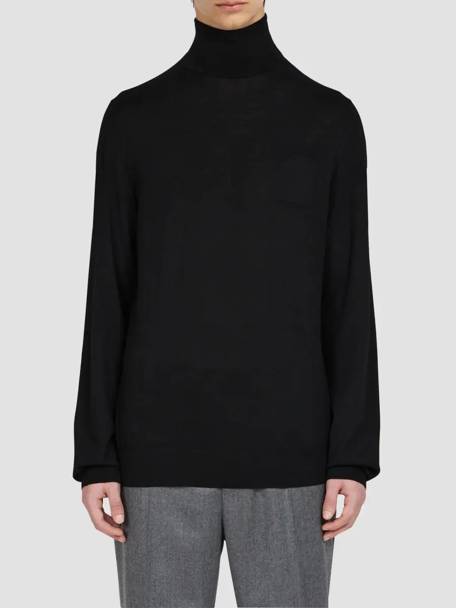 Ferragamo Men's Mock Turtleneck Wool Sweater | Thumbnail 4 Ferragamo Men's Mock Turtleneck Wool Sweater | Thumbnail 4