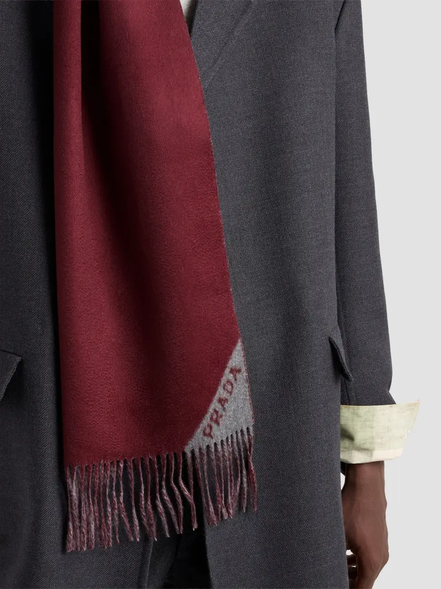 Prada Men's Double Cashmere Scarf | Thumbnail 3 Prada Men's Double Cashmere Scarf | Thumbnail 3