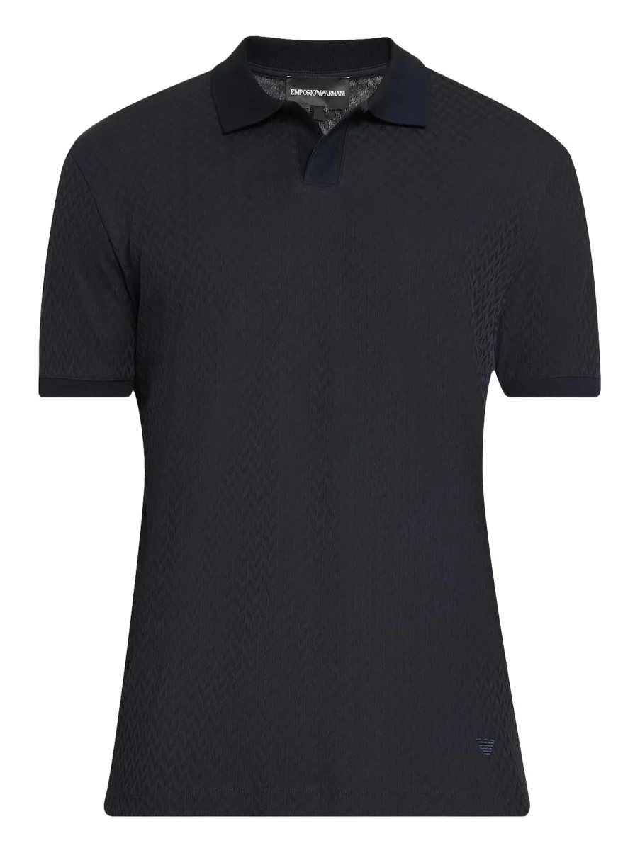 Emporio Armani Men's Micro Chevron Jacquard Polo Shirt