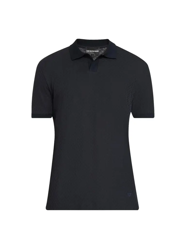 Emporio Armani Men's Micro Chevron Jacquard Polo Shirt