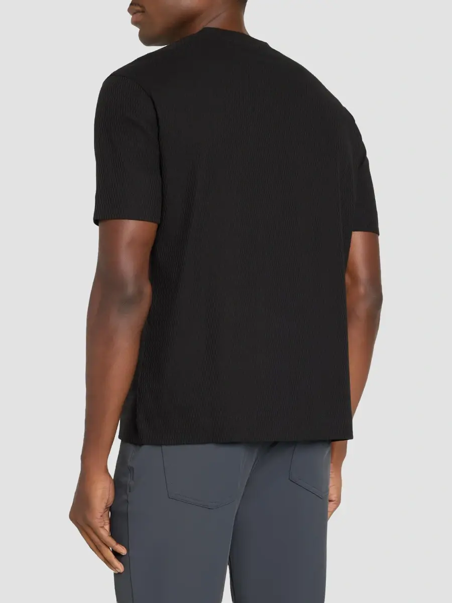 Emporio Armani Men's Textured Oval Cotton Crewneck T-Shirt | Thumbnail 3 Emporio Armani Men's Textured Oval Cotton Crewneck T-Shirt | Thumbnail 3