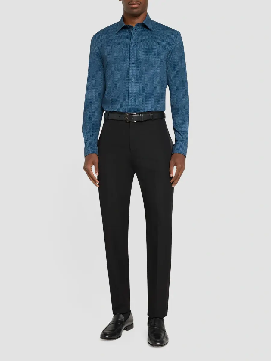 Emporio Armani Men's Micro Diamond Jersey Sport Shirt | Thumbnail 2 Emporio Armani Men's Micro Diamond Jersey Sport Shirt | Thumbnail 2