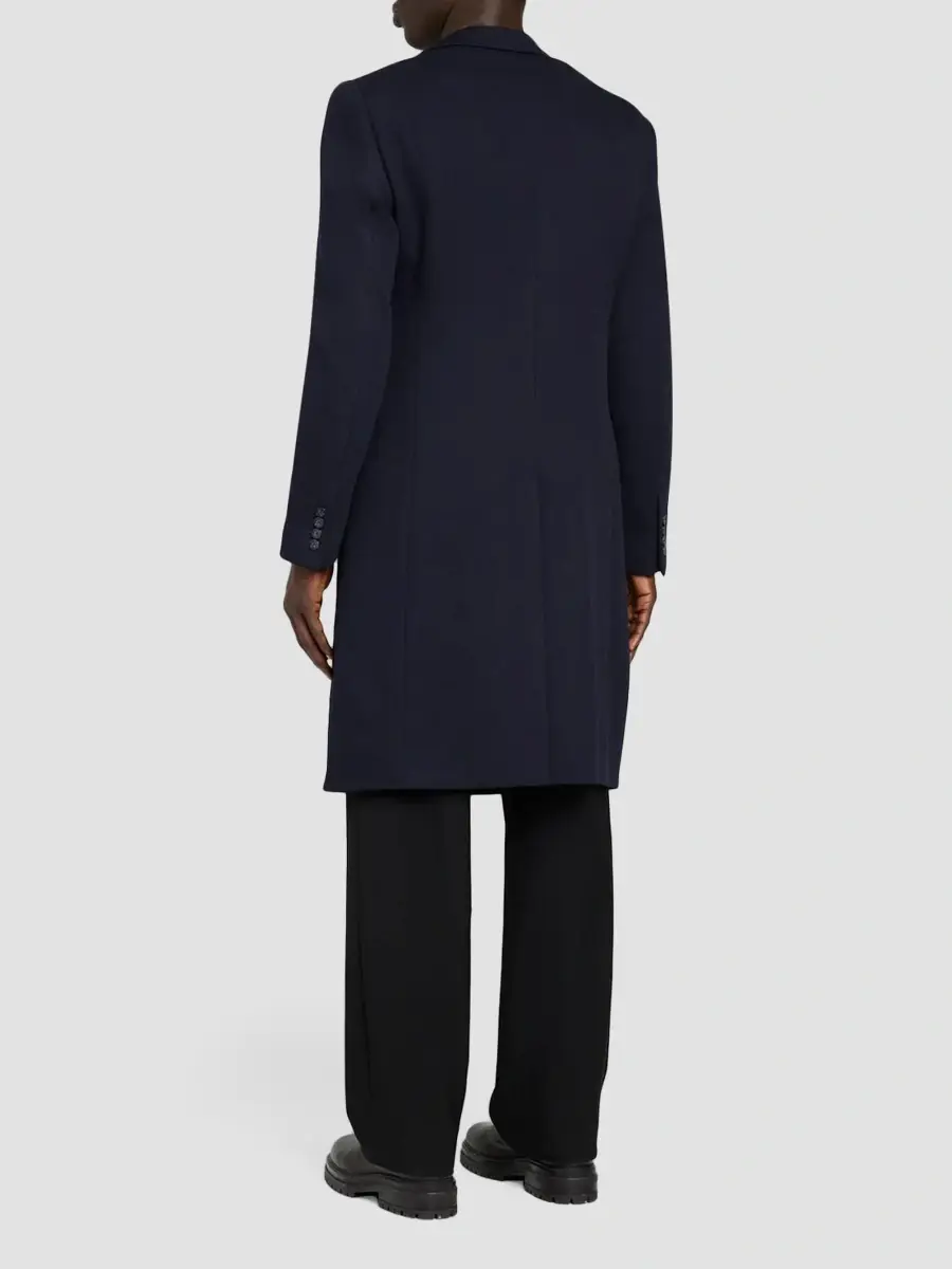 Emporio Armani Men's Wool Twill Topcoat | Thumbnail 3 Emporio Armani Men's Wool Twill Topcoat | Thumbnail 3