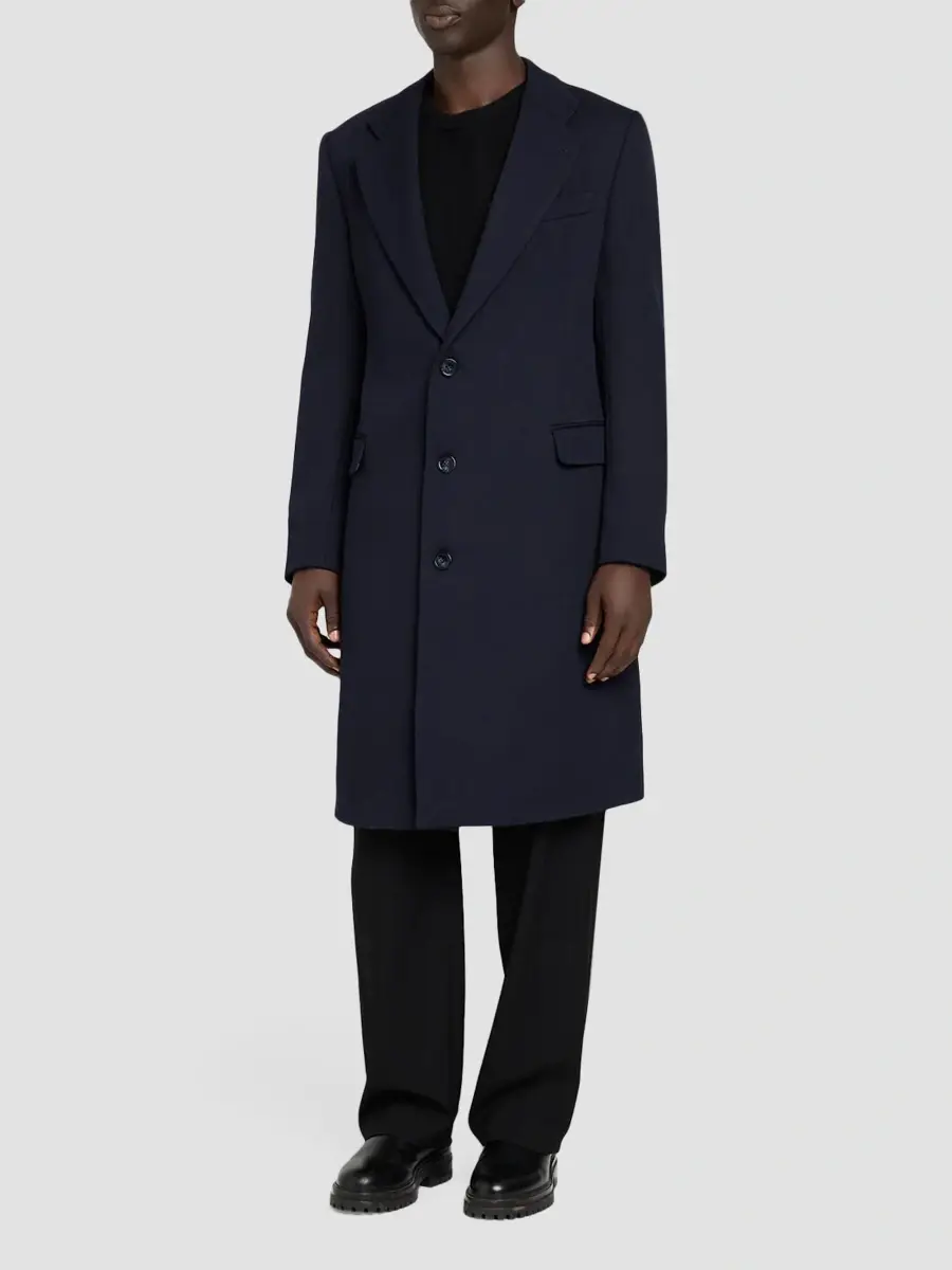 Emporio Armani Men's Wool Twill Topcoat | Thumbnail 4 Emporio Armani Men's Wool Twill Topcoat | Thumbnail 4