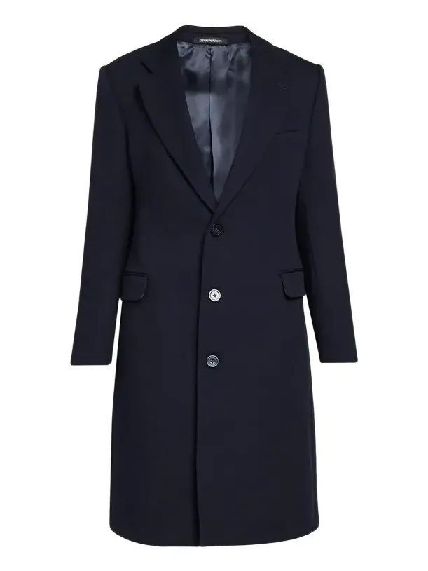 Emporio Armani Men's Wool Twill Topcoat