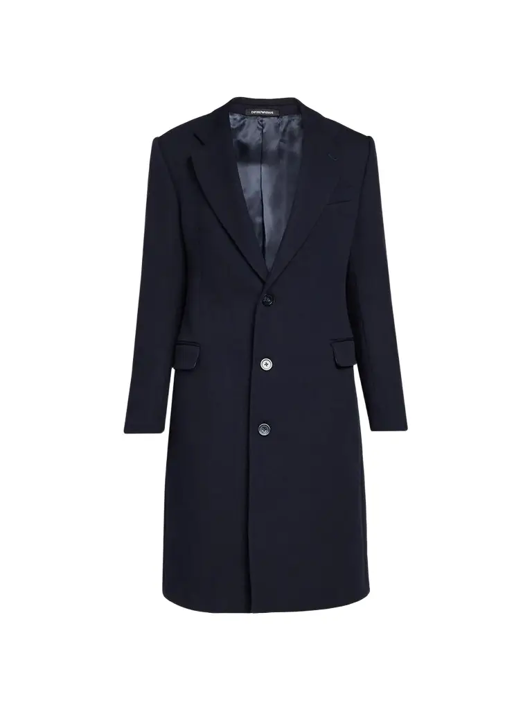Emporio Armani Men's Wool Twill Topcoat