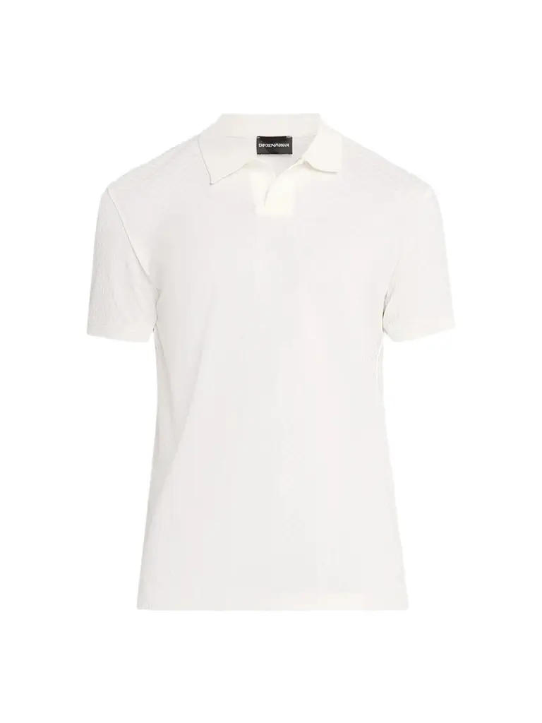 Emporio Armani Men's Micro Chevron Jacquard Polo Shirt