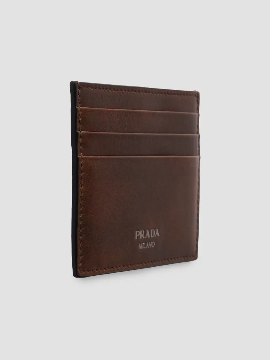 Prada Men's Leather Card Holder | Thumbnail 2