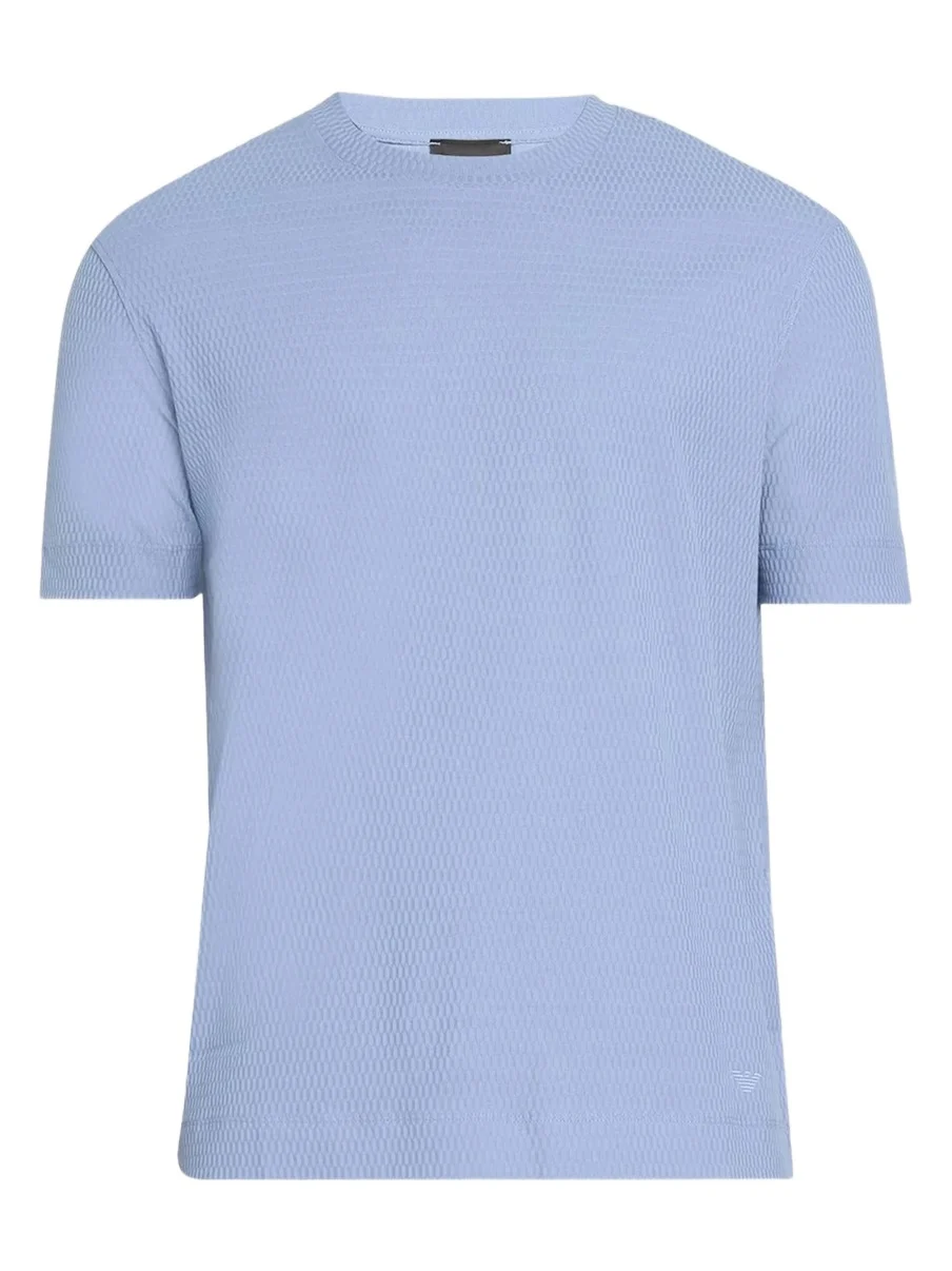 Emporio Armani Men's Textured Oval Cotton Crewneck T-Shirt