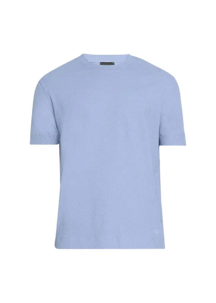 Men's Textured Oval Cotton Crewneck T-Shirt