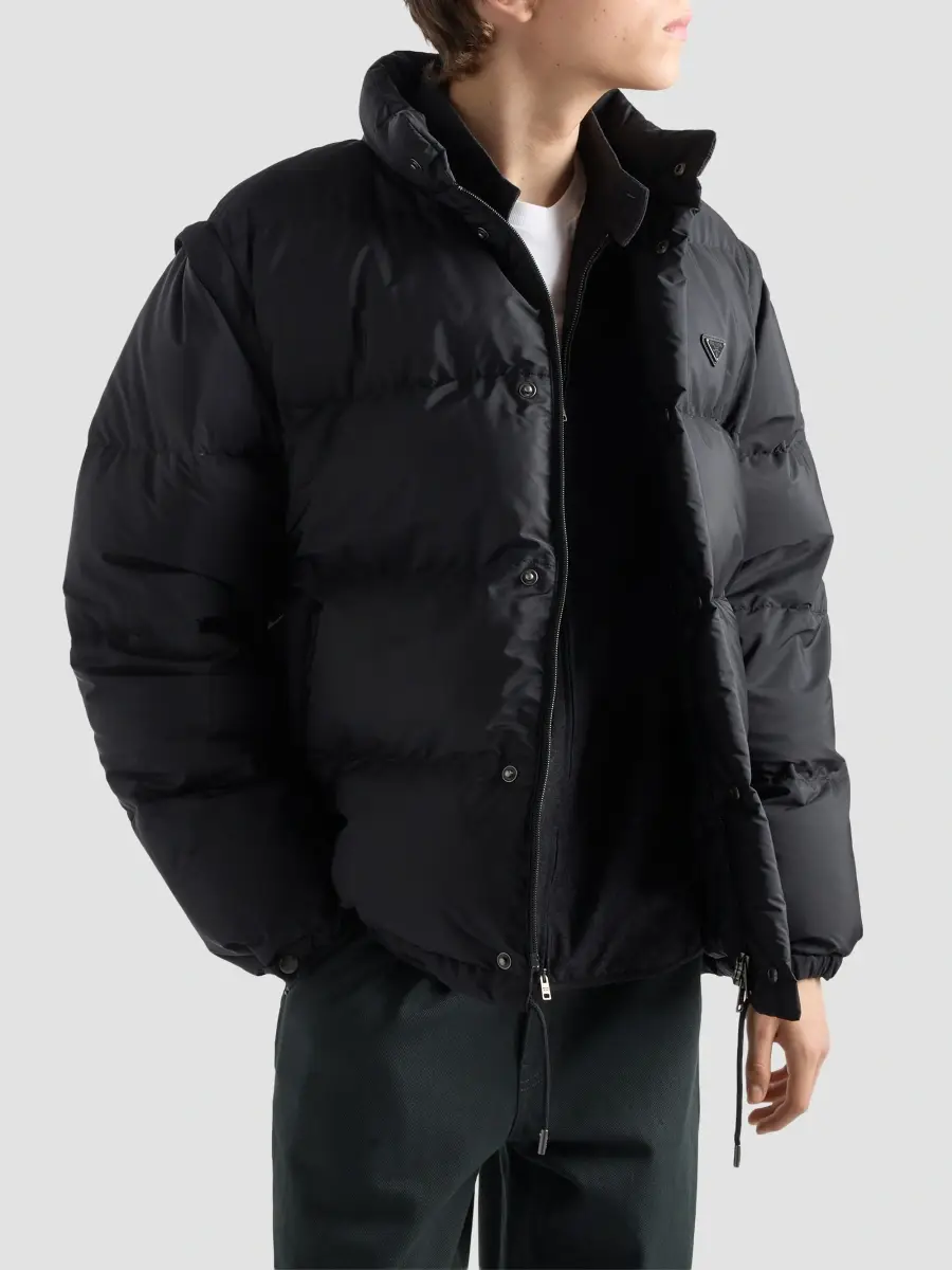 Prada Men's Medium-Weight Re-Nylon Down Jacket | Thumbnail 3 Prada Men's Medium-Weight Re-Nylon Down Jacket | Thumbnail 3