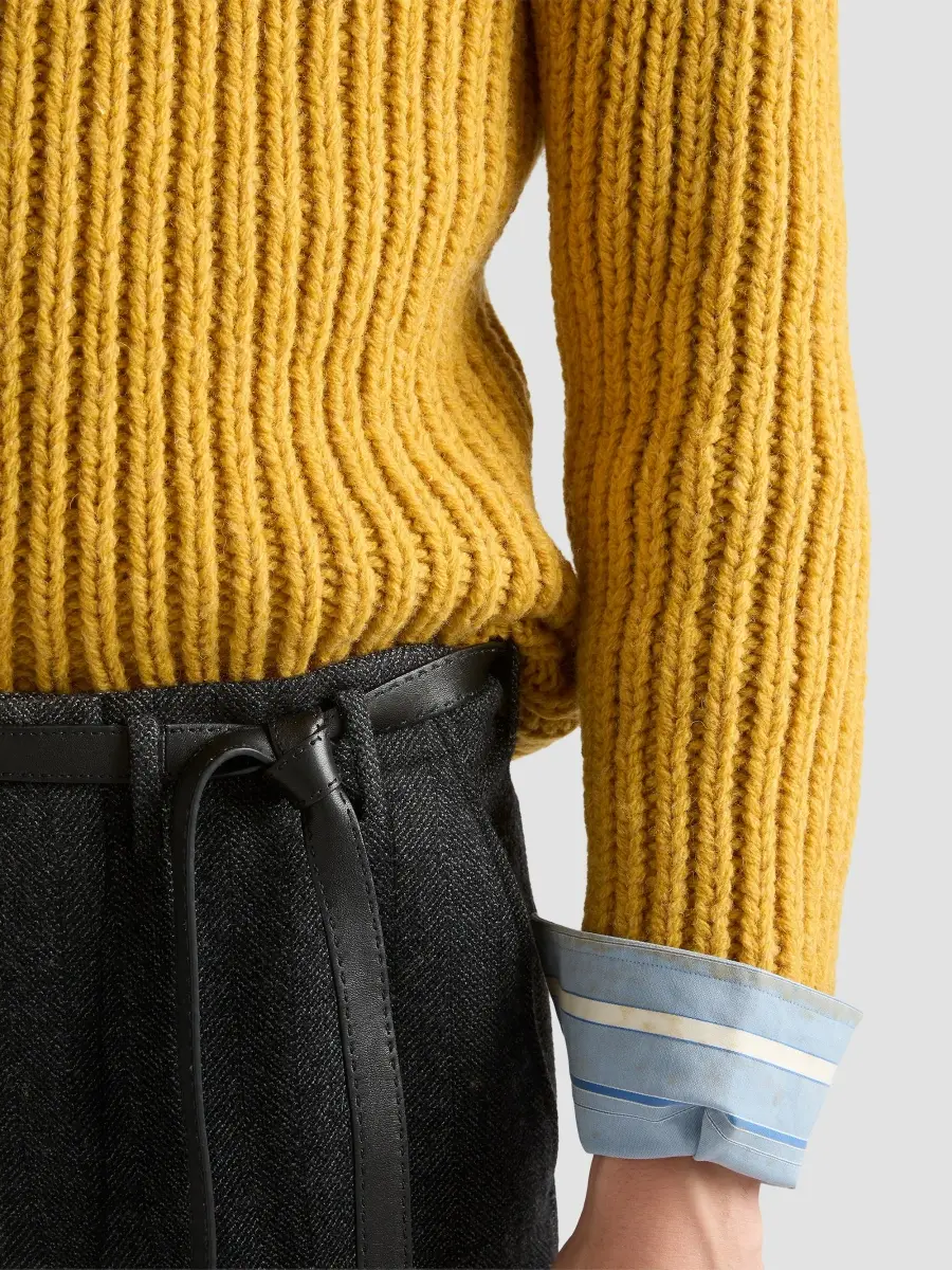 Prada Men's Shetland Wool Crewneck Sweater | Thumbnail 7 Prada Men's Shetland Wool Crewneck Sweater | Thumbnail 7