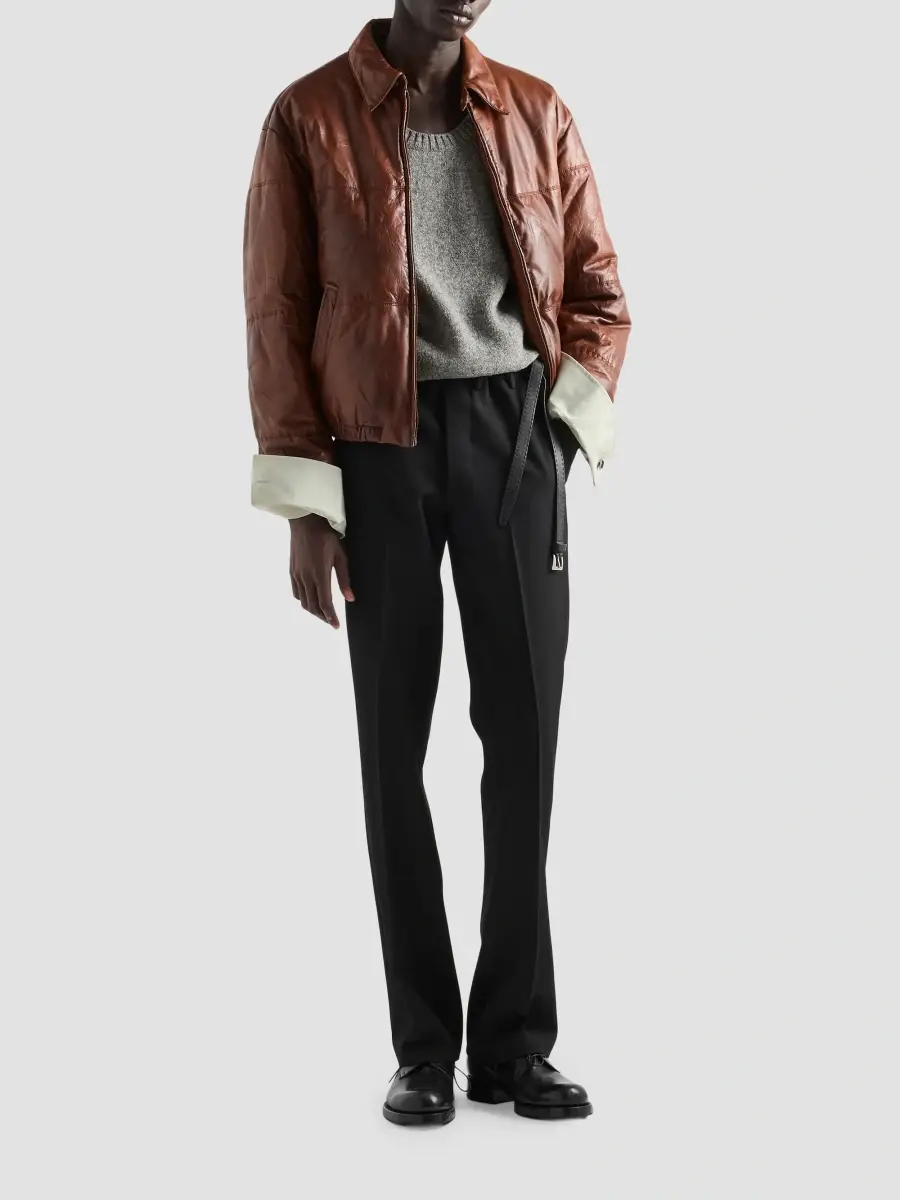 Prada Men's Shetland Wool Scoopneck Sweater | Thumbnail 2