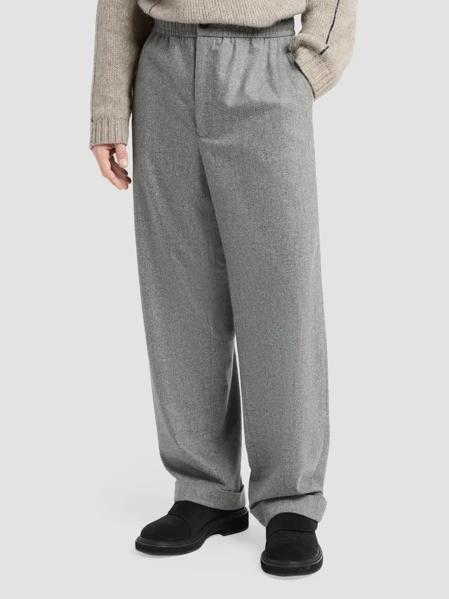 Giorgio Armani Men's Wool-Cashmere-Blend Cuffed Pants | Thumbnail 4