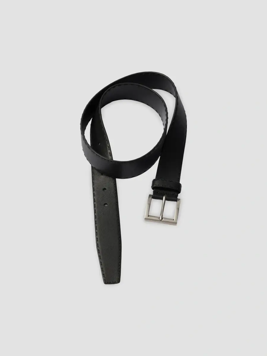 Prada Men's Antiqued Leather Belt | Thumbnail 3 Prada Men's Antiqued Leather Belt | Thumbnail 3