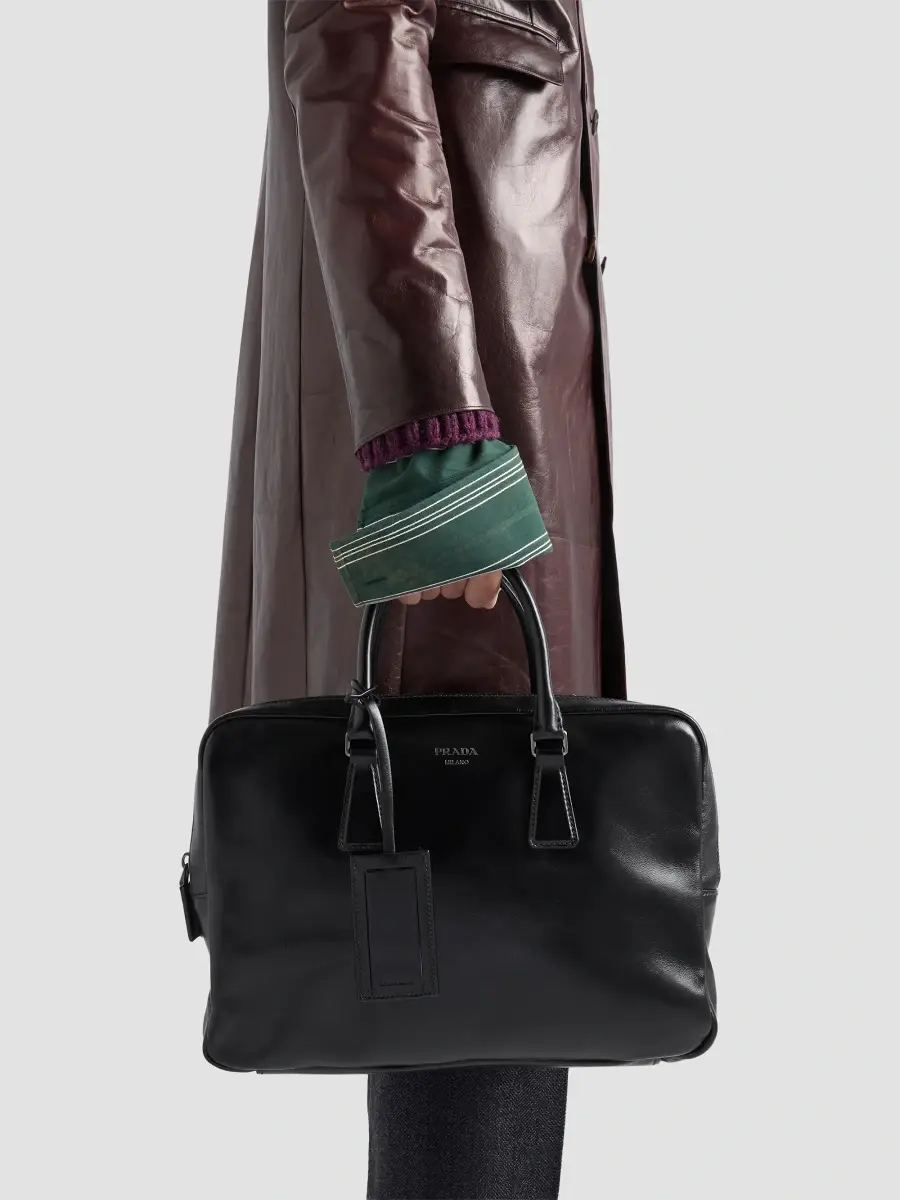 Prada Men's Leather Work Bag | Thumbnail 2 Prada Men's Leather Work Bag | Thumbnail 2