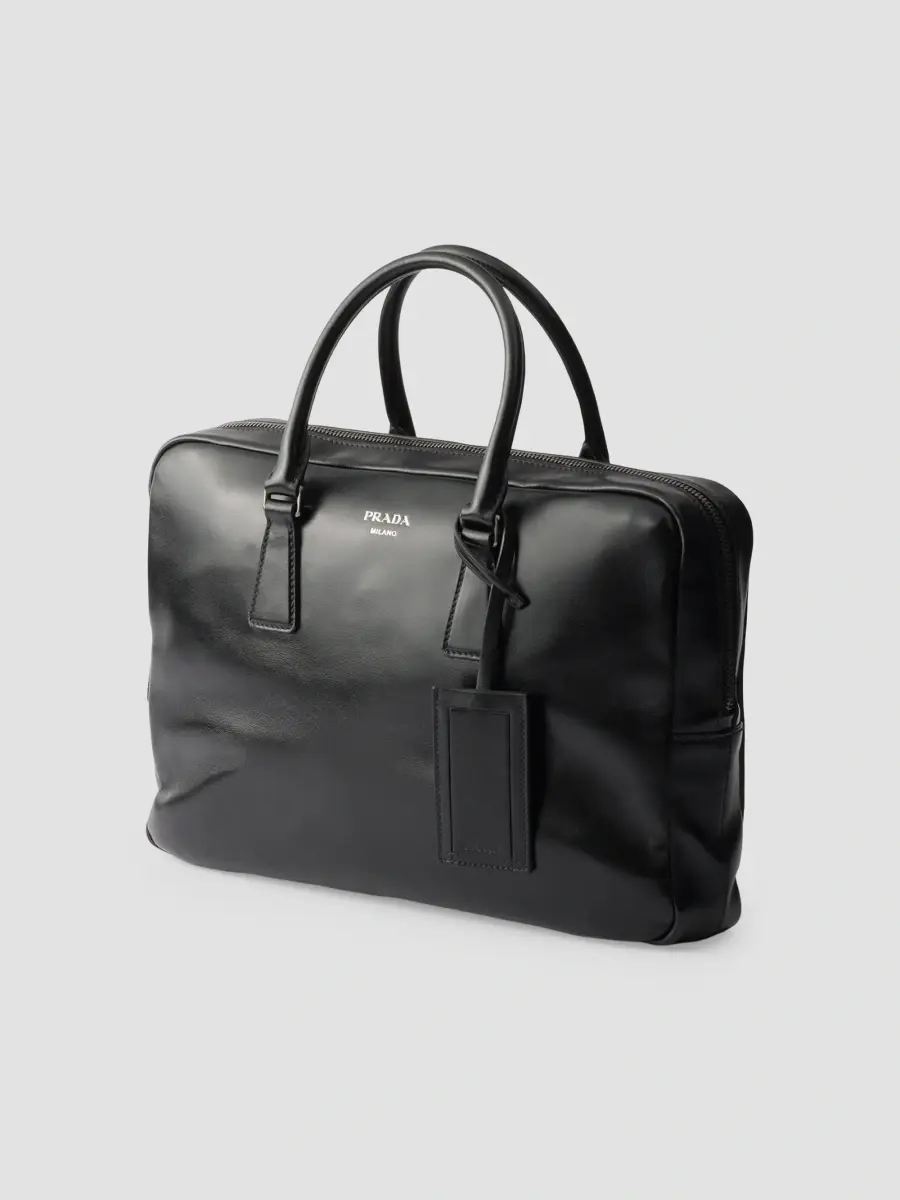 Prada Men's Leather Work Bag | Thumbnail 4 Prada Men's Leather Work Bag | Thumbnail 4