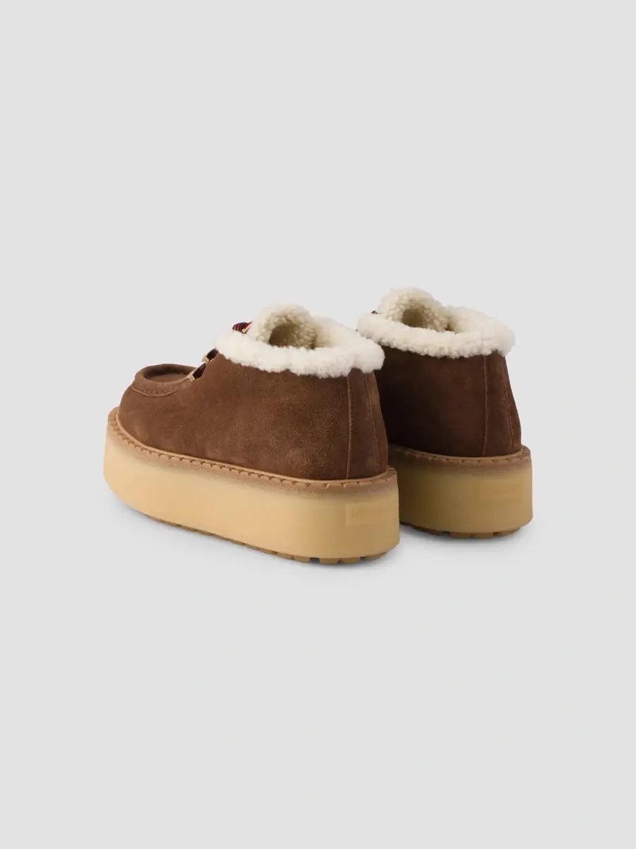 Prada Women's Shearling Lined Suede Booties | Thumbnail 3