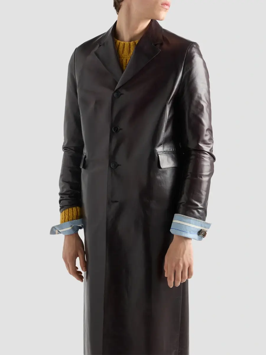 Prada Men's Nappa Leather Coat | Thumbnail 5 Prada Men's Nappa Leather Coat | Thumbnail 5
