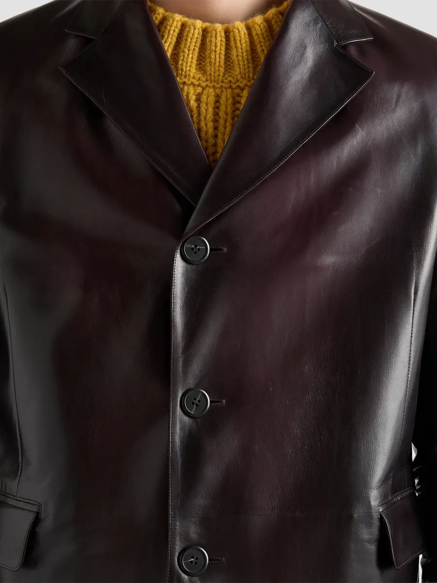 Prada Men's Nappa Leather Coat | Thumbnail 7 Prada Men's Nappa Leather Coat | Thumbnail 7