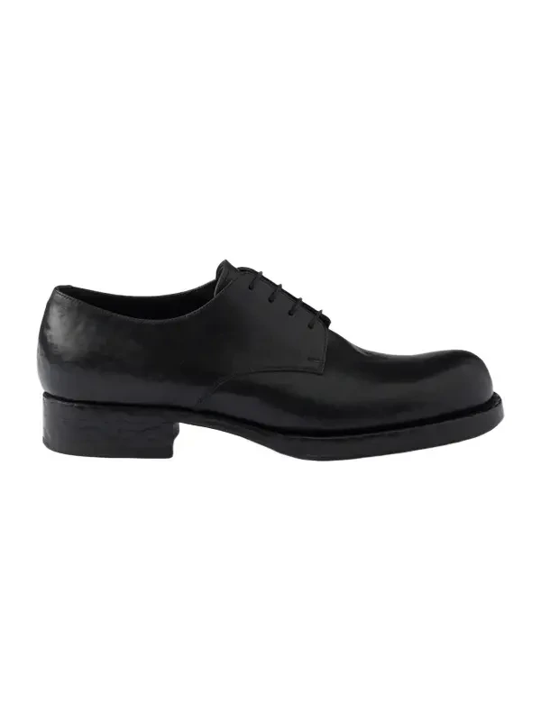 Prada Men's Antiqued Leather Lace-Up Shoes