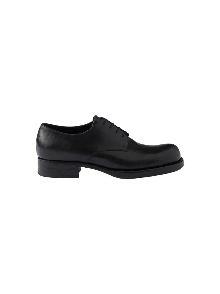 Prada Men's Antiqued Leather Lace-Up Shoes