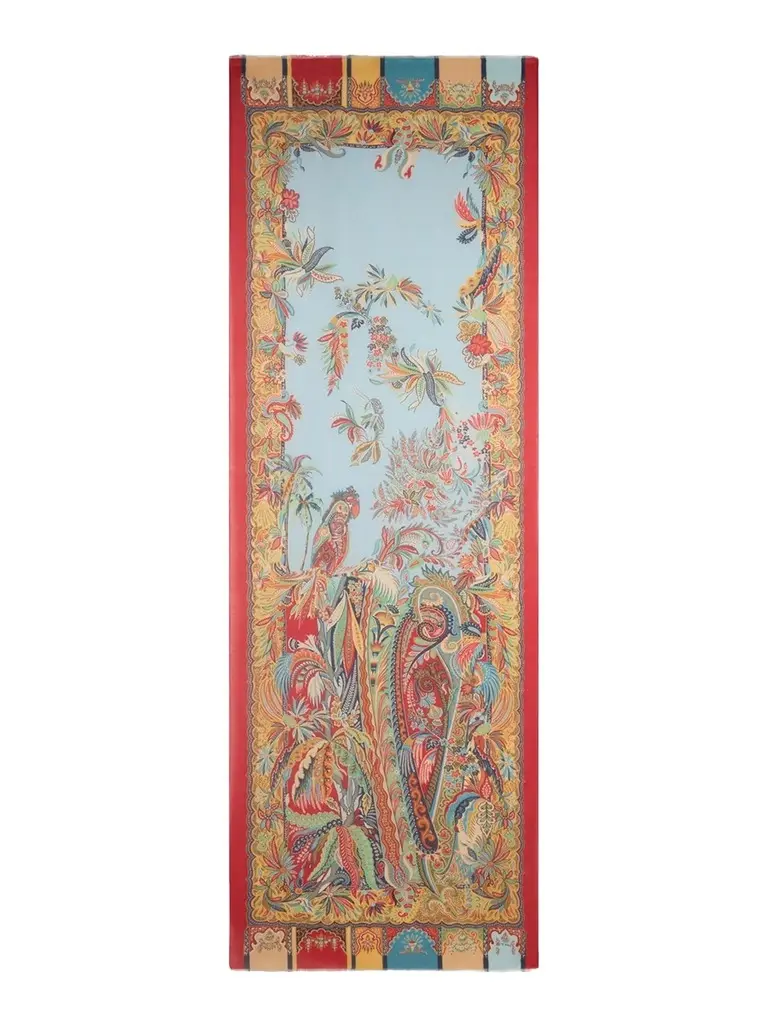 Etro Women's Parrot & Paisley-Print Scarf - Red