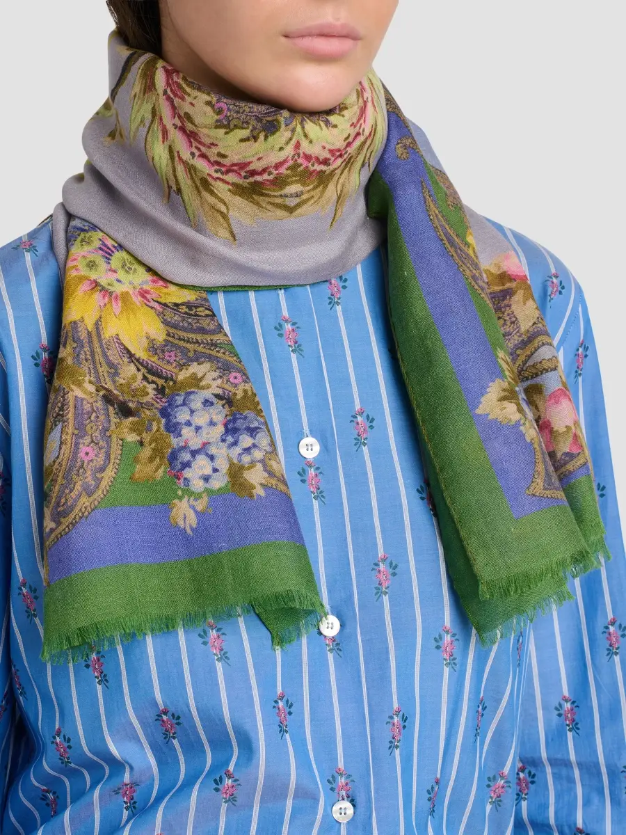 Etro Women's Printed Cashmere-Blend Scarf | Thumbnail 3 Etro Women's Printed Cashmere-Blend Scarf | Thumbnail 3
