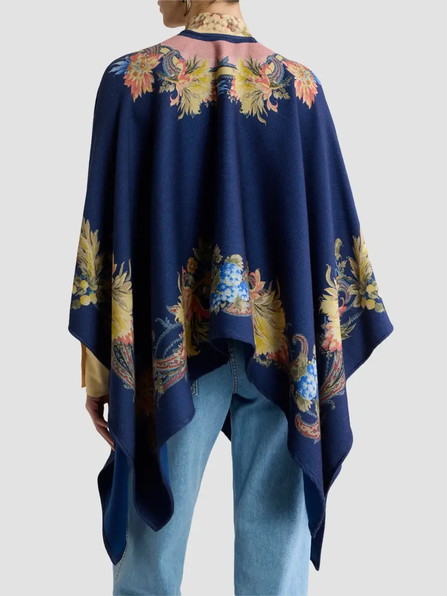 Etro Women's Paisley Wool-Blend Jacquard Cape | Thumbnail 3 Etro Women's Paisley Wool-Blend Jacquard Cape | Thumbnail 3