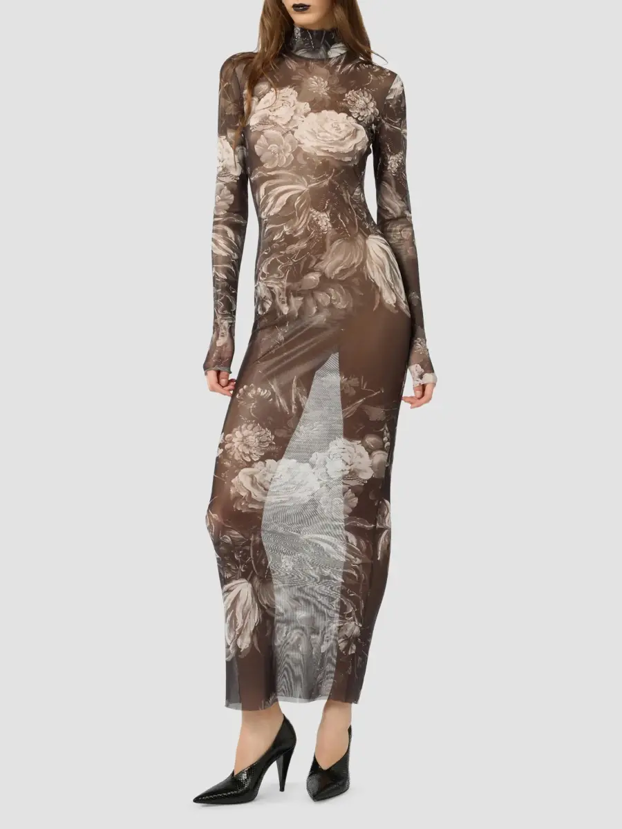Roberto Cavalli Women's Printed Sheer Maxi Dress | Thumbnail 2 Roberto Cavalli Women's Printed Sheer Maxi Dress | Thumbnail 2