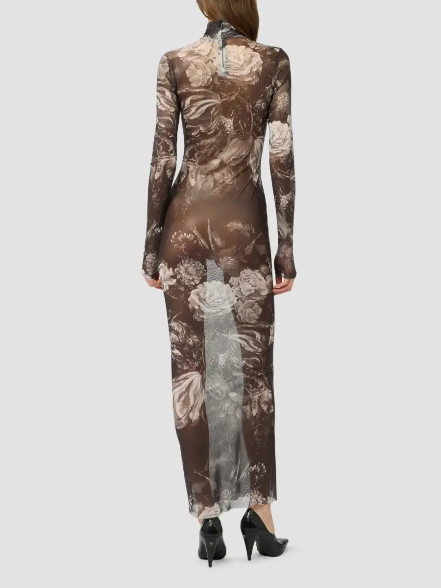 Roberto Cavalli Women's Printed Sheer Maxi Dress | Thumbnail 3 Roberto Cavalli Women's Printed Sheer Maxi Dress | Thumbnail 3
