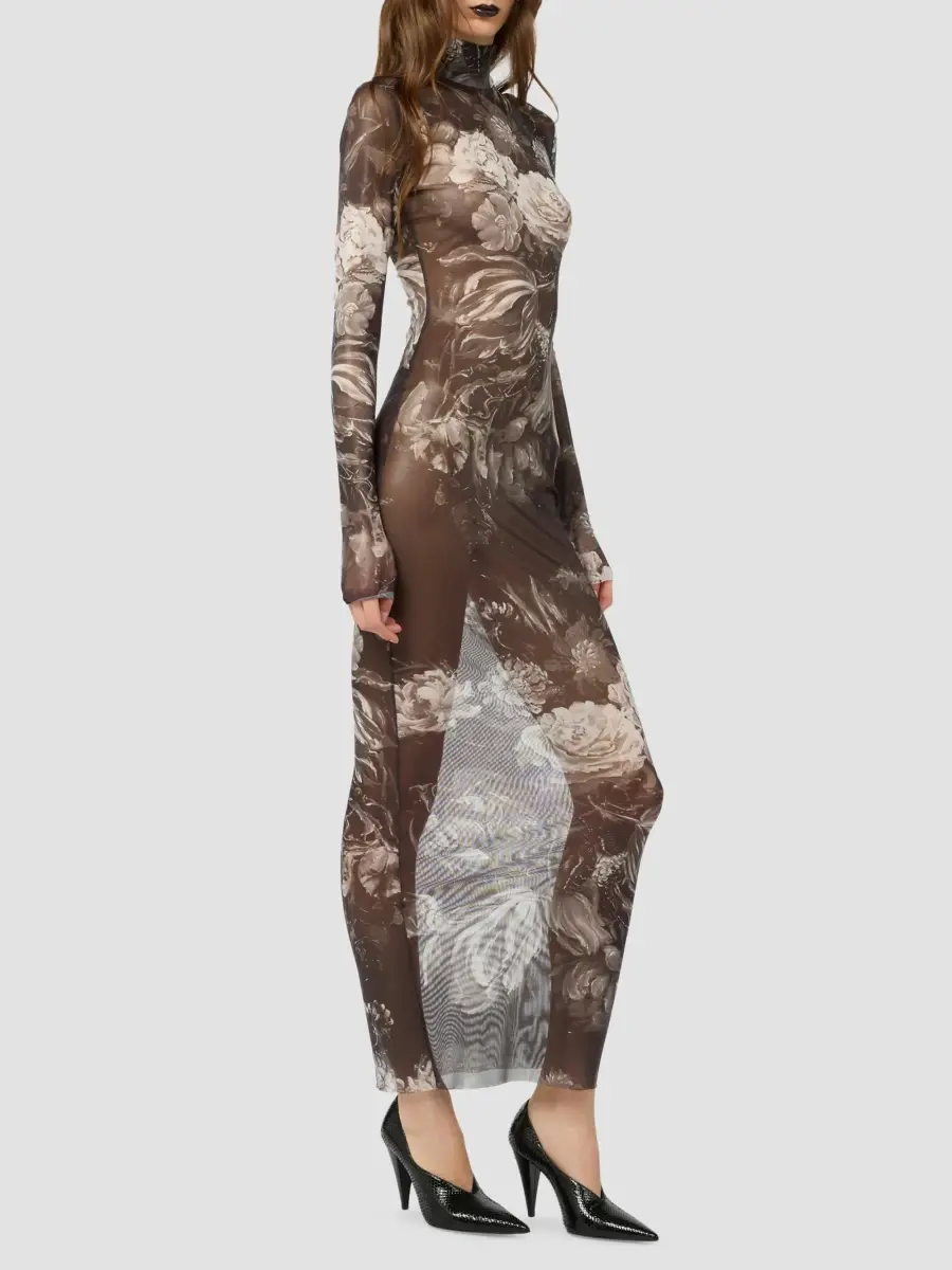 Roberto Cavalli Women's Printed Sheer Maxi Dress | Thumbnail 6 Roberto Cavalli Women's Printed Sheer Maxi Dress | Thumbnail 6