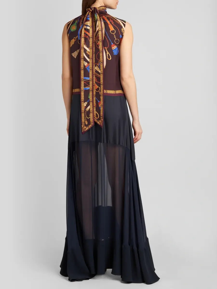 Etro Women's Strap Print Silk Gown | Thumbnail 3 Etro Women's Strap Print Silk Gown | Thumbnail 3