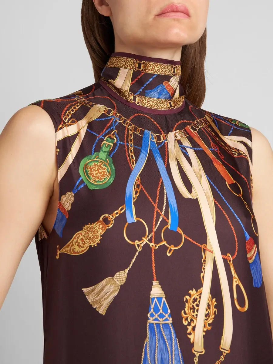 Etro Women's Strap Print Silk Gown | Thumbnail 5 Etro Women's Strap Print Silk Gown | Thumbnail 5