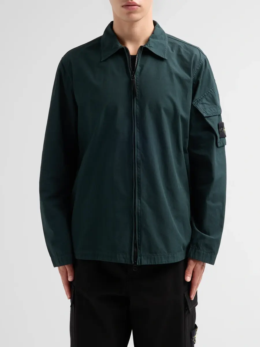 Stone Island Men's Camicia Cotton Full-Zip Jacket | Thumbnail 4 Stone Island Men's Camicia Cotton Full-Zip Jacket | Thumbnail 4