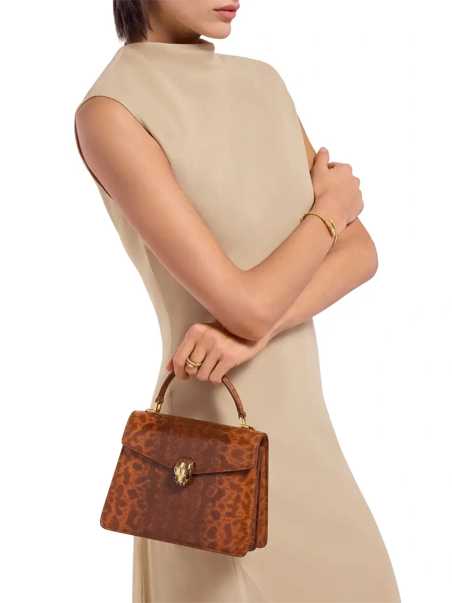 BVLGARI Women's Serpenti Printed Snake-Embossed Leather Top Handle Bag | Thumbnail 2 BVLGARI Women's Serpenti Printed Snake-Embossed Leather Top Handle Bag | Thumbnail 2