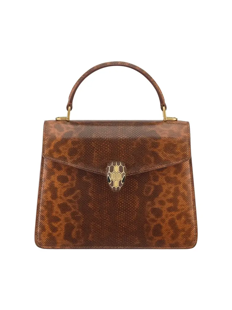 Women's Serpenti Printed Snake-Embossed Leather Top Handle Bag Women's Serpenti Printed Snake-Embossed Leather Top Handle Bag