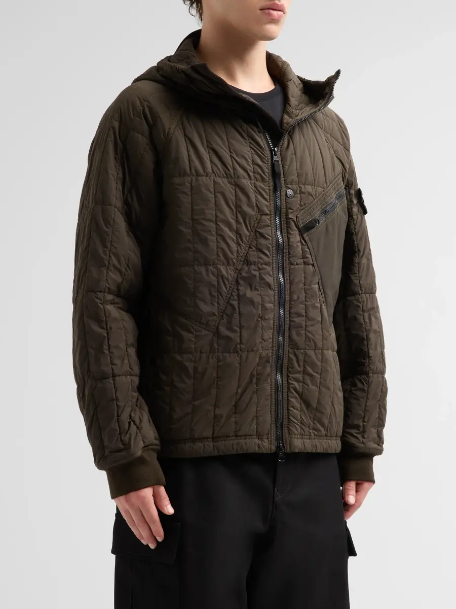 Stone Island Men's Capospalla Quilted Nylon Hooded Jacket | Thumbnail 4 Stone Island Men's Capospalla Quilted Nylon Hooded Jacket | Thumbnail 4