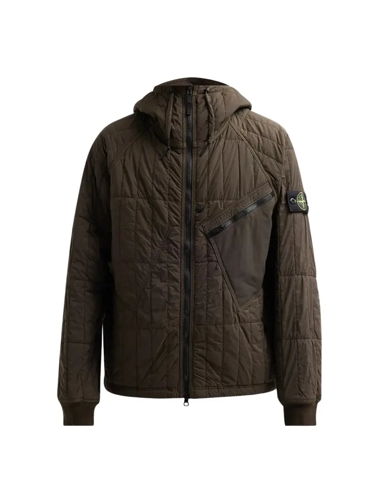 Stone Island Men's Capospalla Quilted Nylon Hooded Jacket