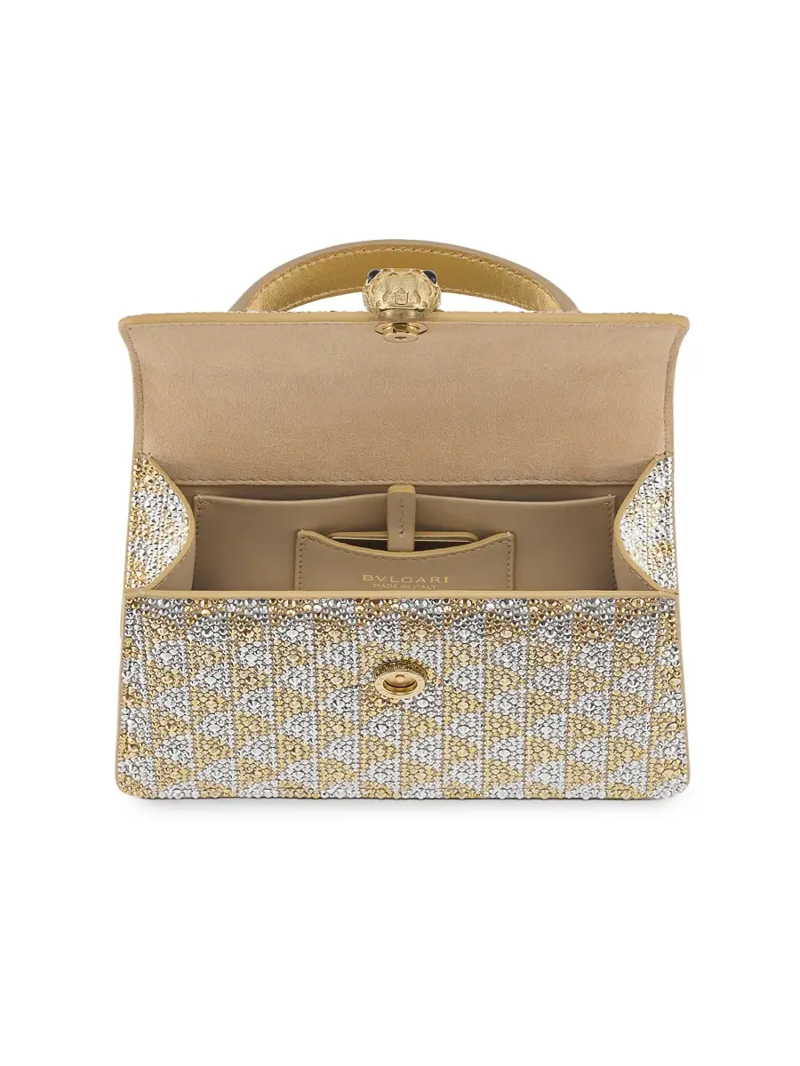 BVLGARI Women's Serpenti Crystal-Embellished Leather Top Handle Bag | Thumbnail 2 BVLGARI Women's Serpenti Crystal-Embellished Leather Top Handle Bag | Thumbnail 2