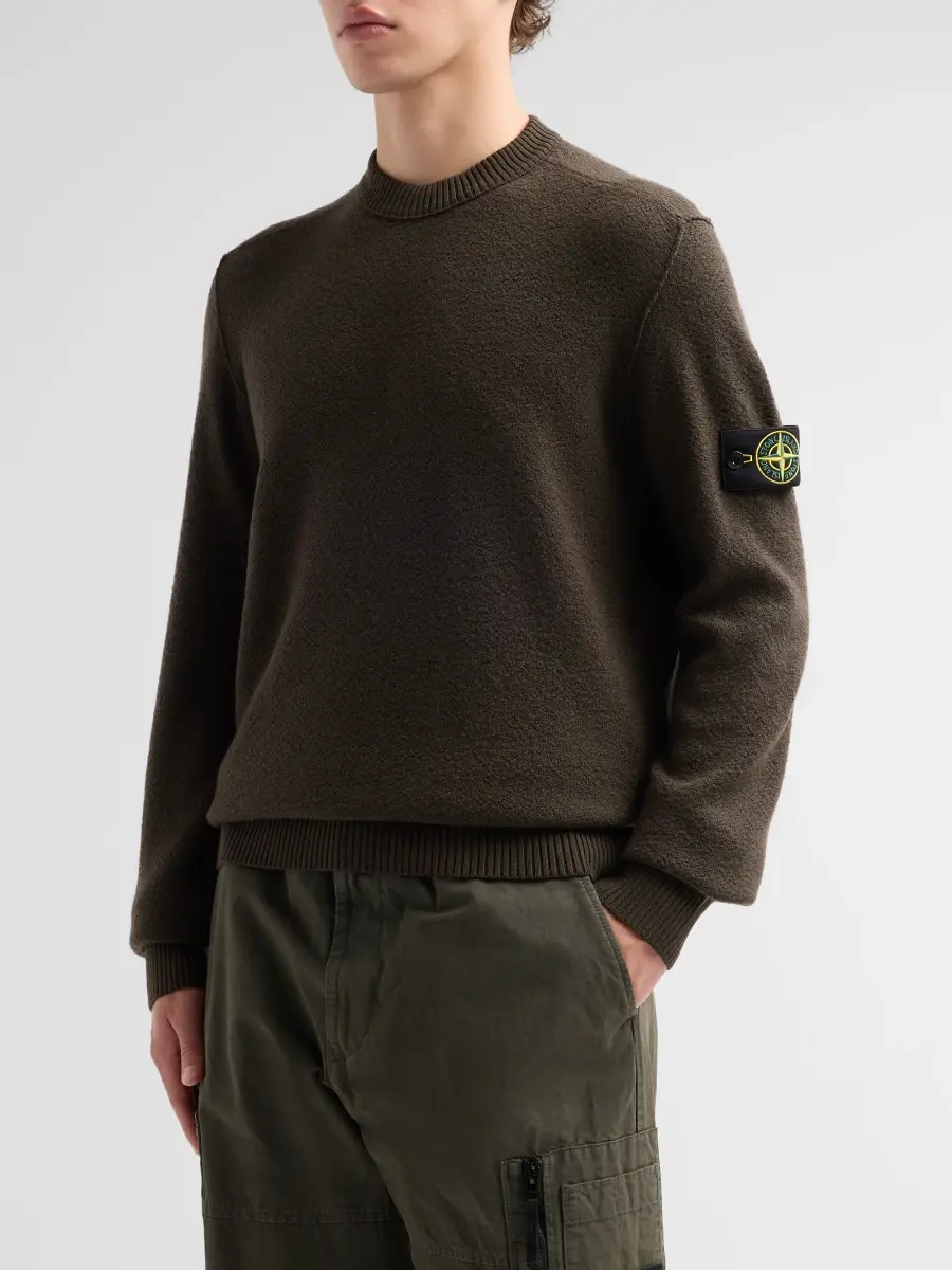 Stone Island Men's Maglieria Wool Crewneck Sweater | Thumbnail 4 Stone Island Men's Maglieria Wool Crewneck Sweater | Thumbnail 4