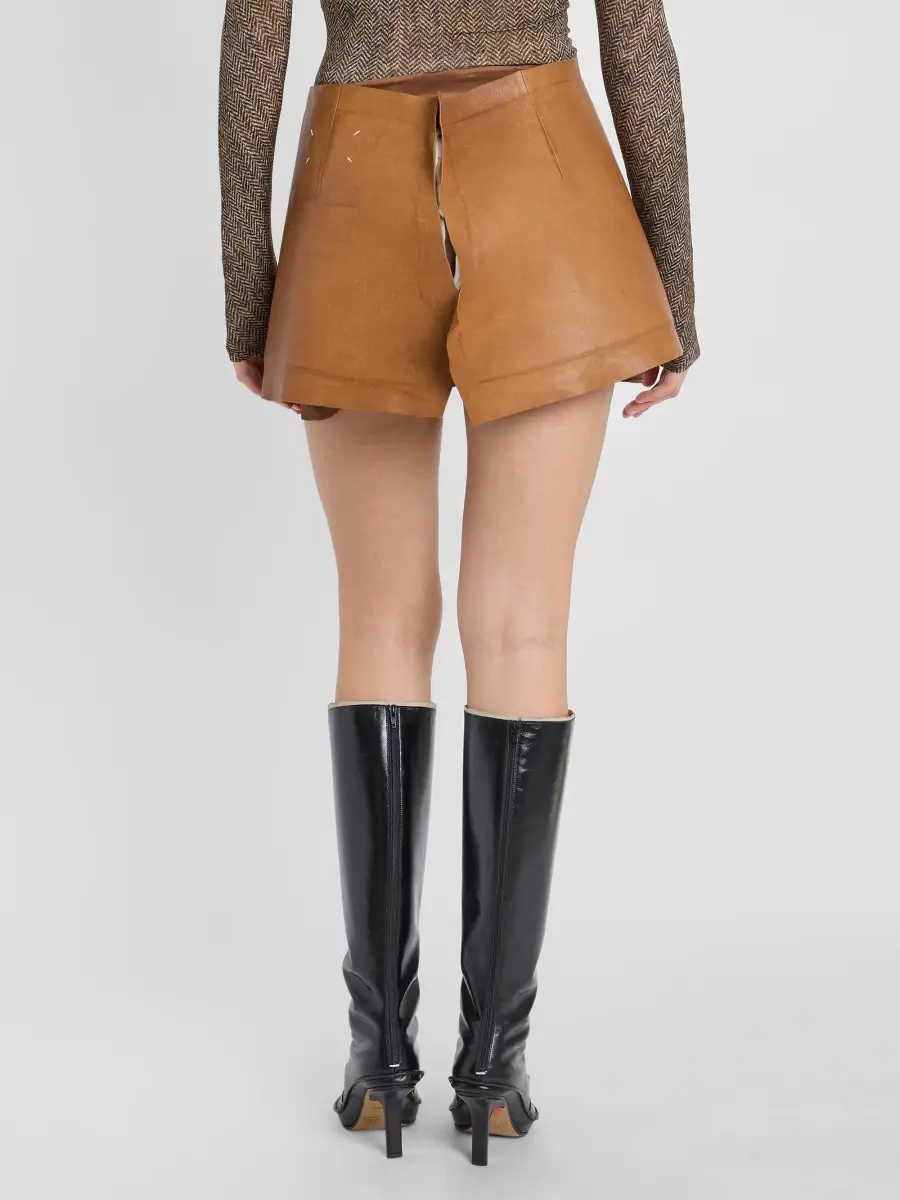 Maison Margiela Women's Fusion Leather Mini Skirt | Thumbnail 3 Maison Margiela Women's Fusion Leather Mini Skirt | Thumbnail 3